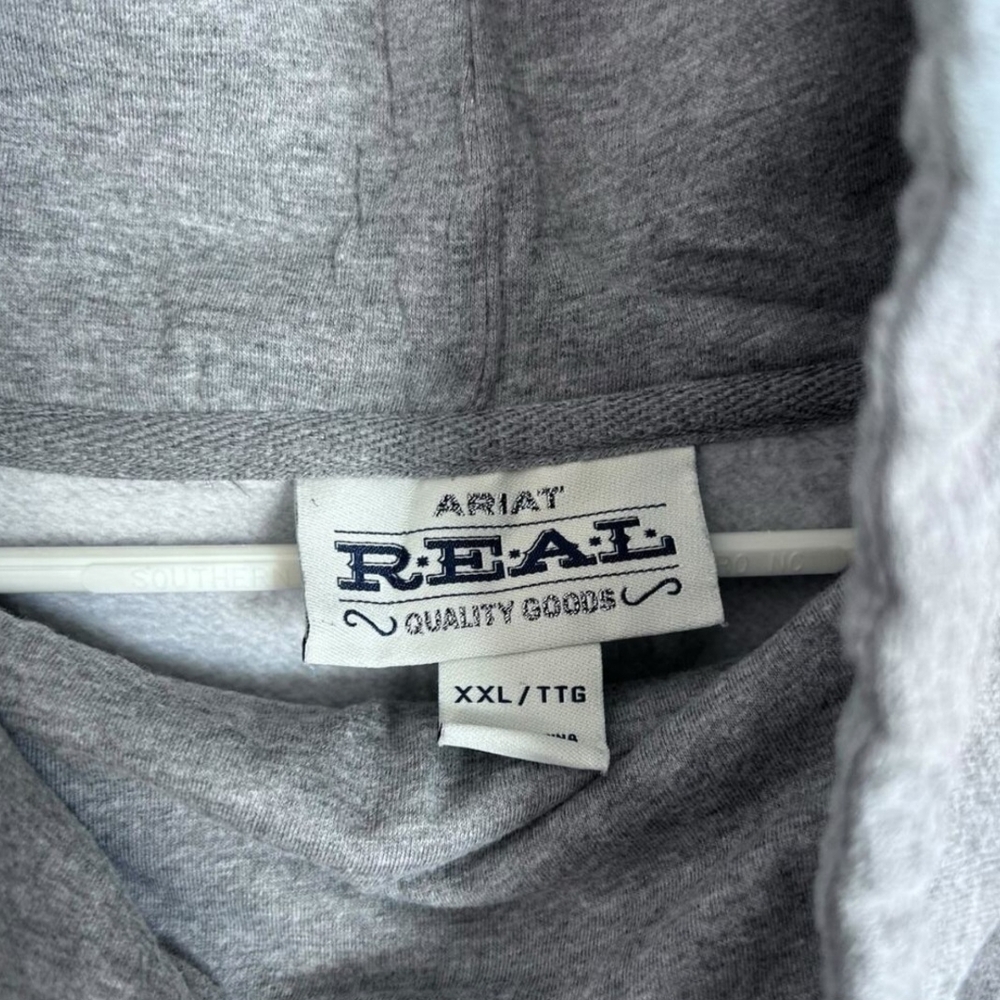 Ariat Gray Hoodie with Multicolor Logo - Picture 2 of 4